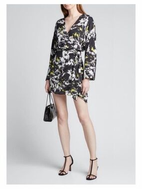 Alice + Olivia NWT Ophelia Faux Wrap Mini Dress Size 6